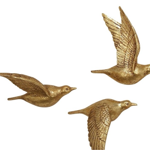 Elegant Gold Flying Bird Wall Art Set - Picture 5 of 5